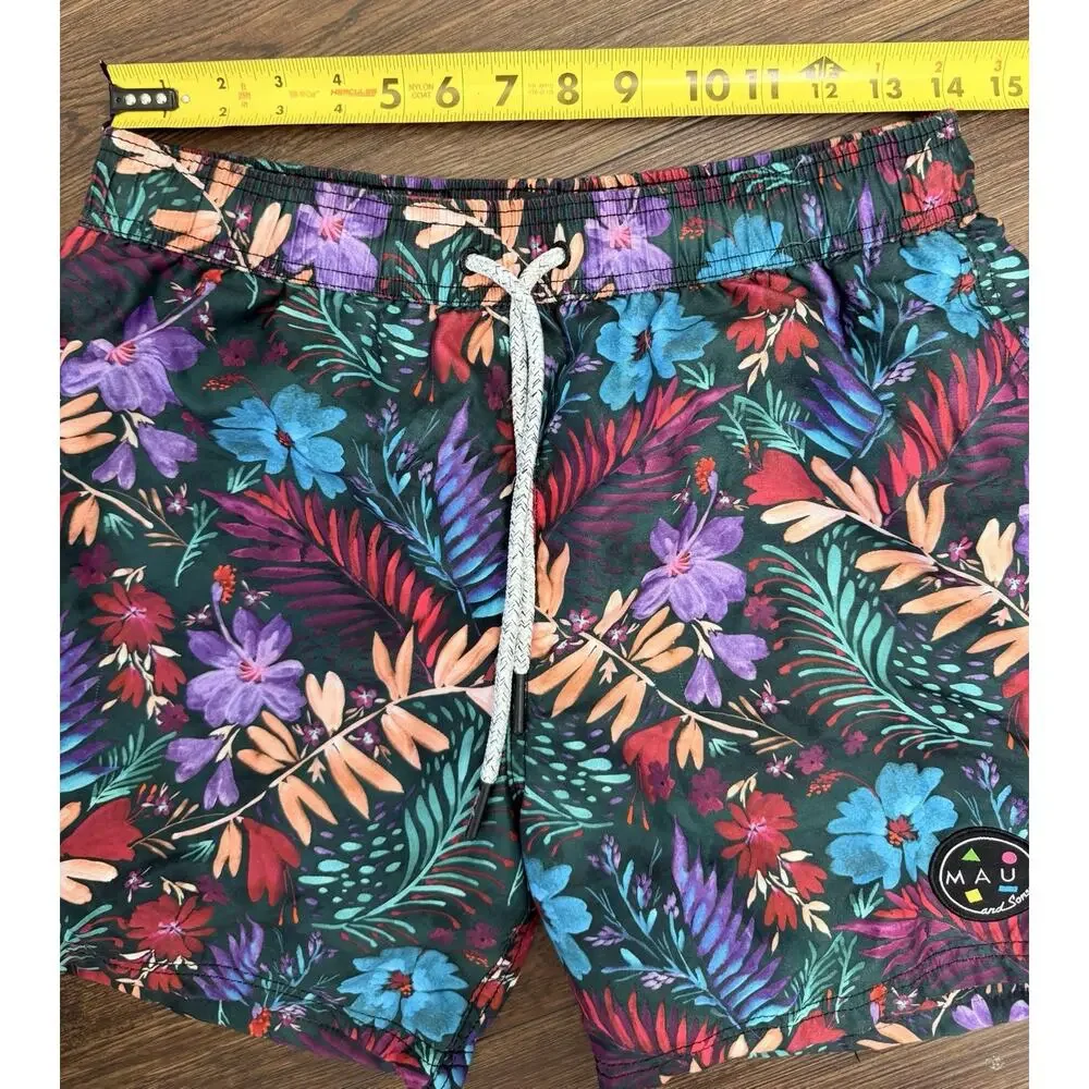 Maui And Sons Swim Trunks Men's Small Floral Board Shorts Bathing Suit Men
